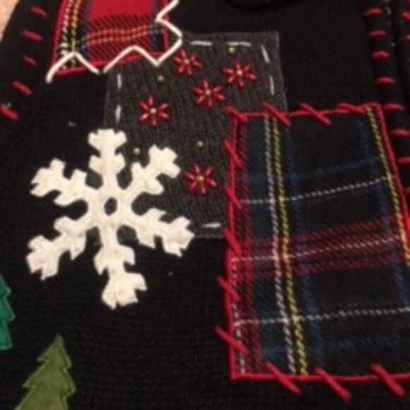 Vintage Christmas Sweater Zip-Up Vest by Planet & Co.   Size Large - Picture 10 of 14